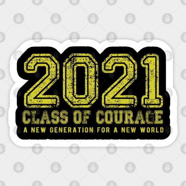 2021 Class of Courage in Yellow Sticker by Jitterfly